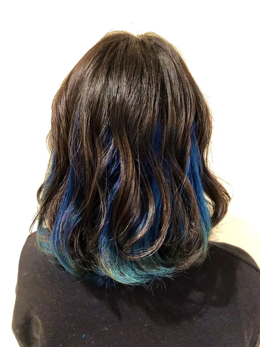 ミディアム カラー ブルーカラー ヘアカラー トリートメント ✨髪質改善🎨 杉本賢人のヘアスタイル