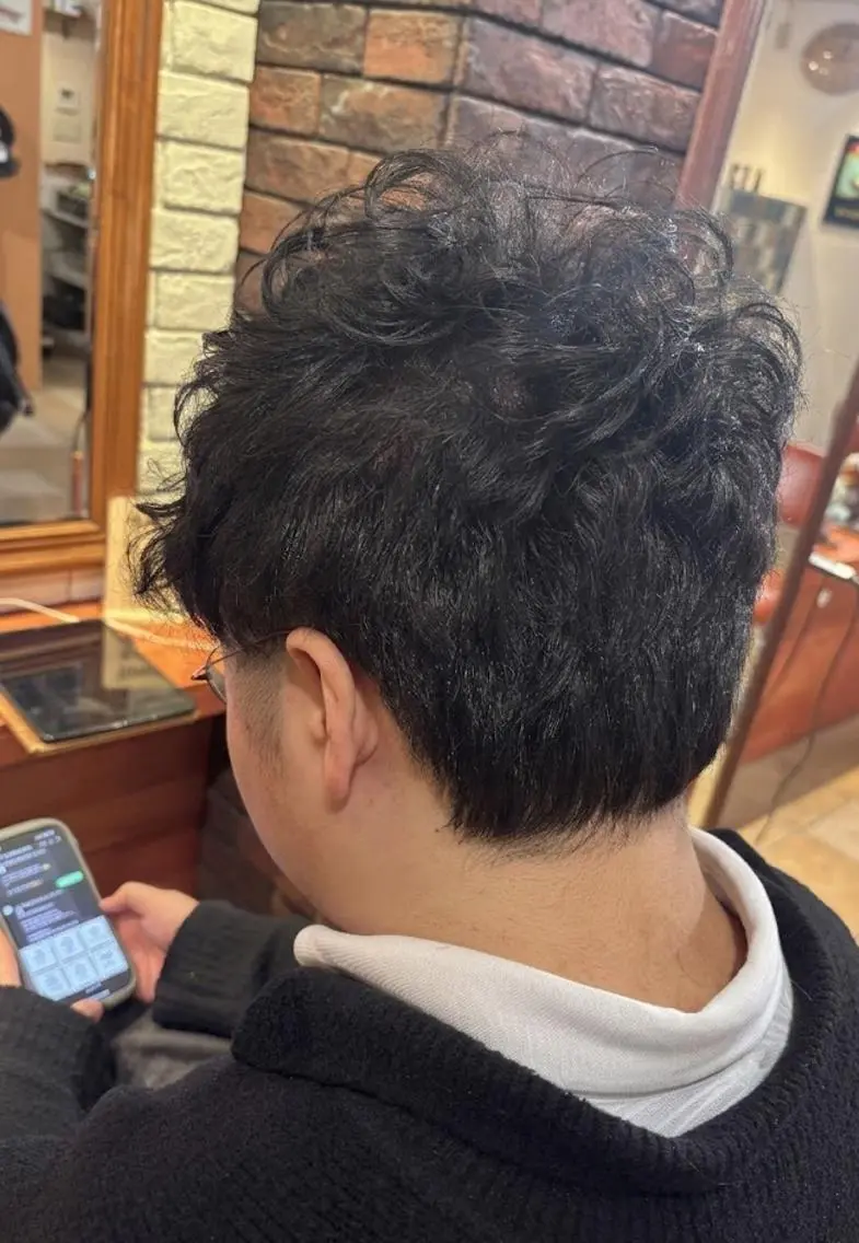 メンズ パーマ マッシュ メンズパーマ カット パーマ トリートメント ヘッドスパ flencia 丸 和博|カットのヘアスタイル