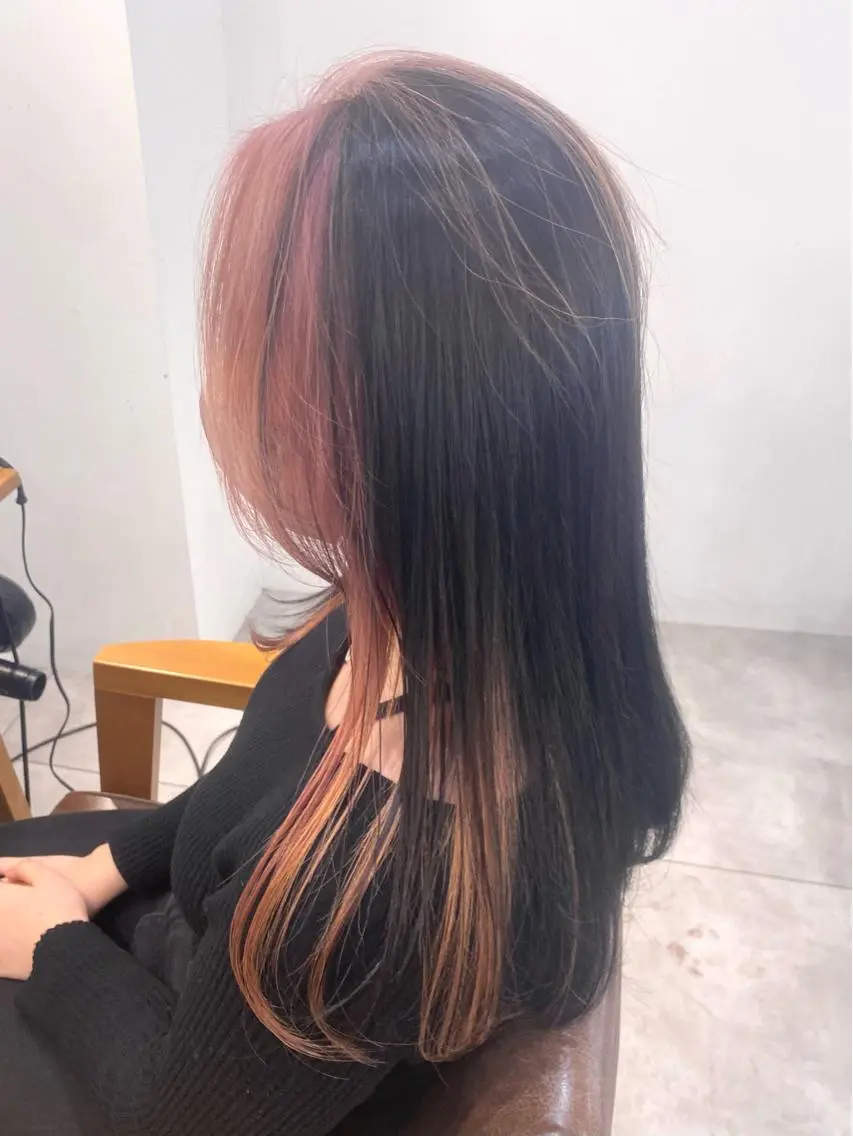 ロング ミストバング ヘアカラー トリートメント akina*ブリーチ ♡トレンドヘアのヘアスタイル