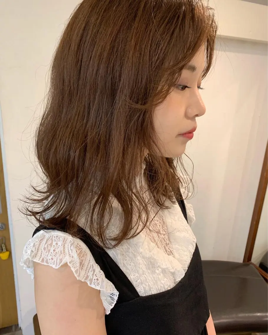 ミディアム カラー クニモトハルナ ボブ/柔らかカラーのヘアスタイル