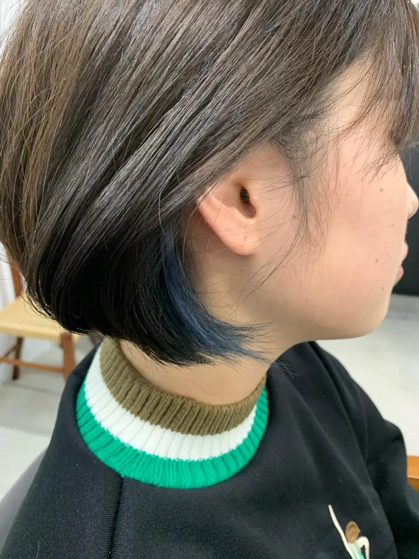 ショート カラー ブリーチ イヤリングカラー 中村 靖彬のヘアスタイル