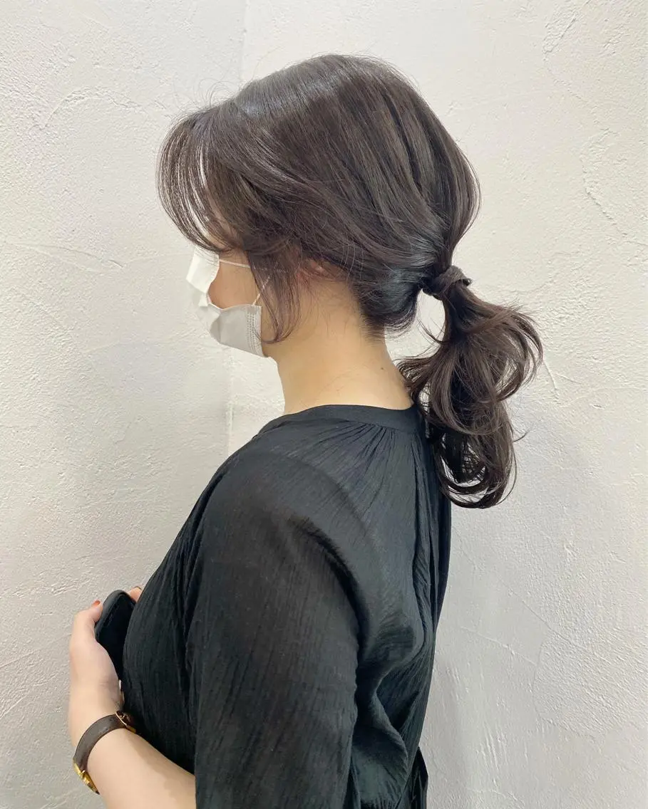 セミロング カラー 韓国風ヘア 榎園 由美のヘアスタイル