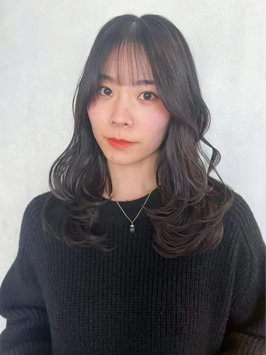 ミディアム カラー パーマ ヘアアレンジ レイヤーカット カット ITbyALBUM 松戸のヘアスタイル
