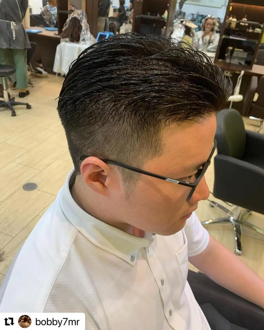 ミディアム カラー メンズ ミディアムパーマ フェードカット メンズパーマ 🩷Eny terrace🩷のヘアスタイル