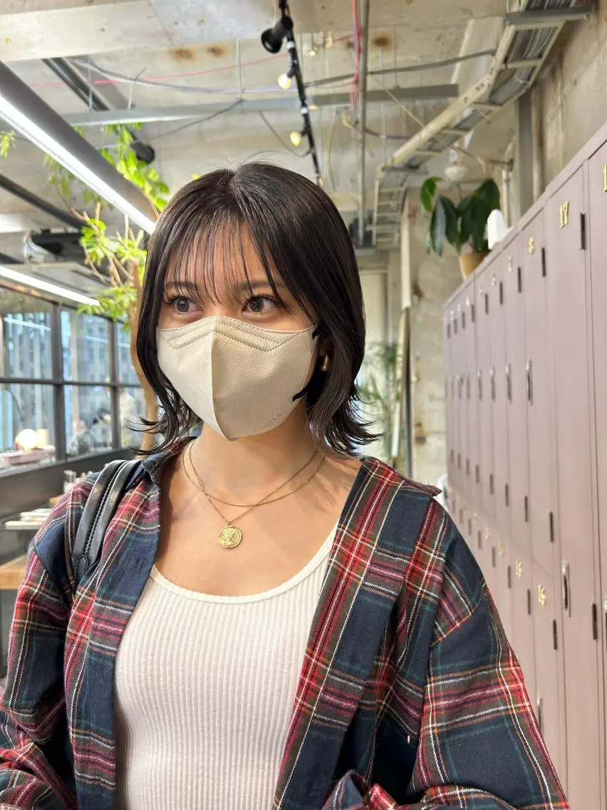 ミディアム カラー グレージュ maho/垢抜け カラーパーマのヘアスタイル