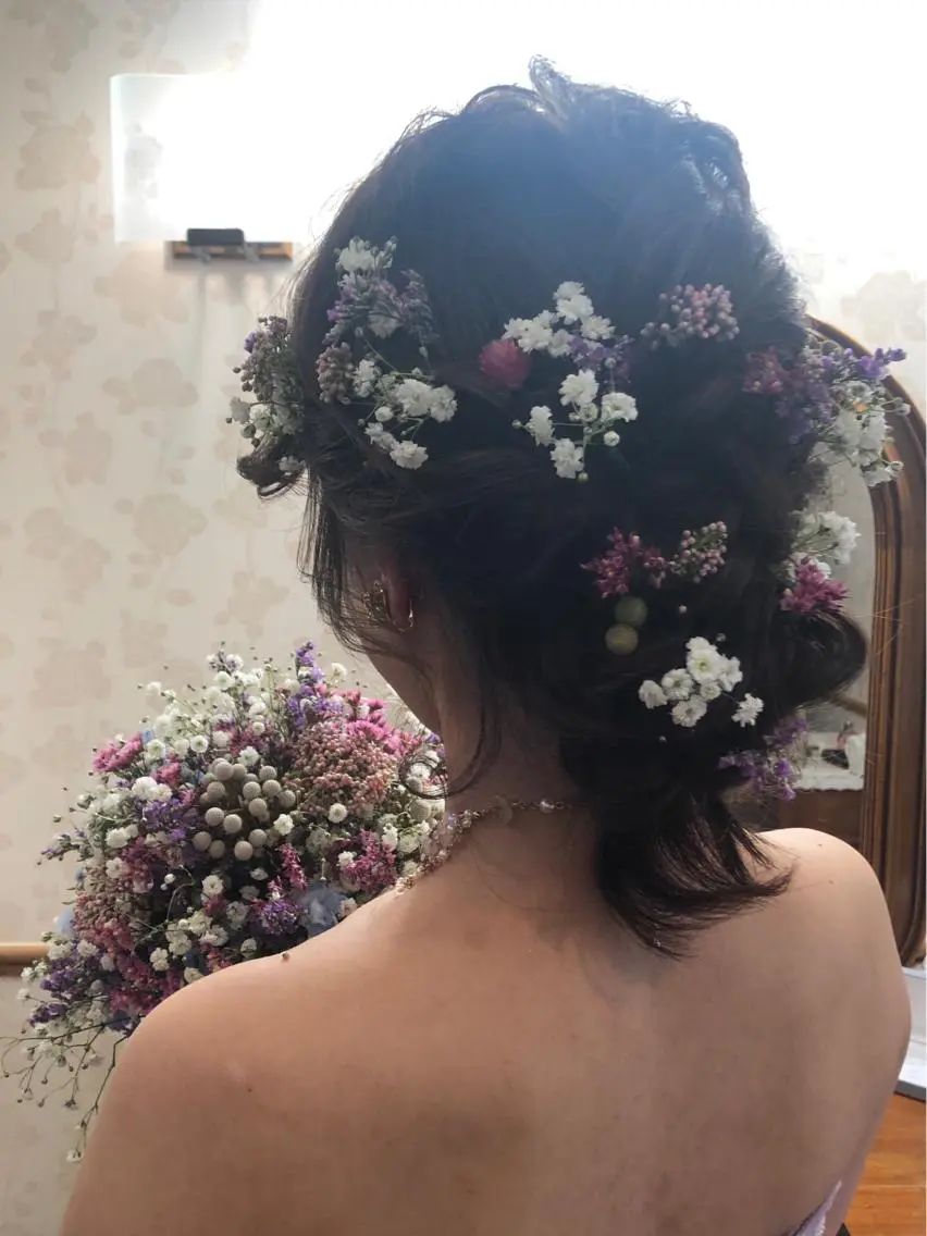セミロング ヘアアレンジ ヘアセット pep natsumiのヘアスタイル