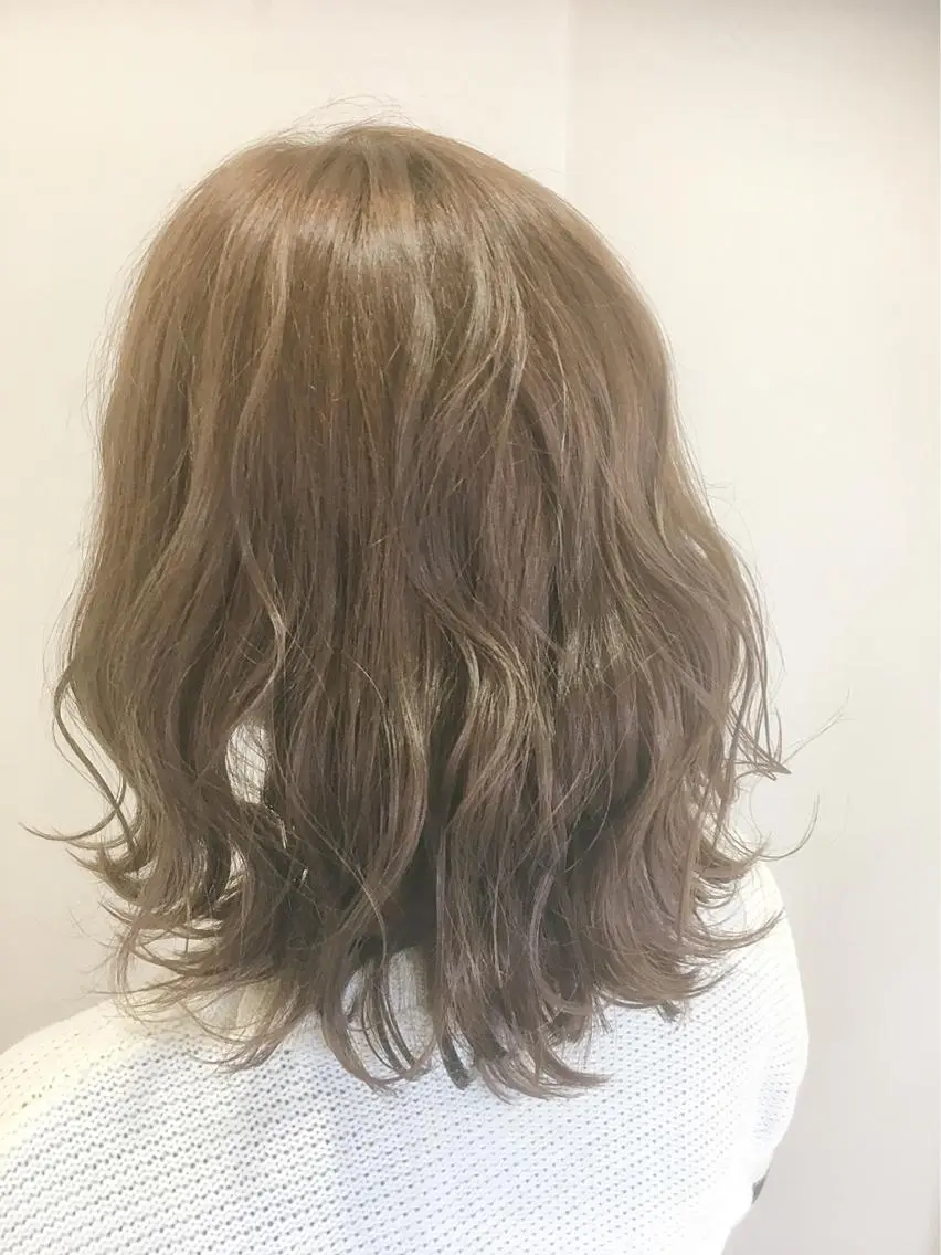ミディアム カラー ブリーチ ブリーチなしカラー 永井 大希のヘアスタイル