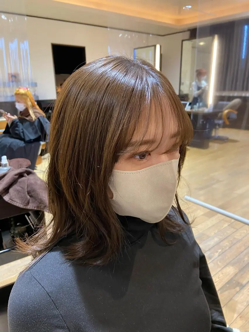 ミディアム カラー 優子/ 似合わせカットカラーのヘアスタイル