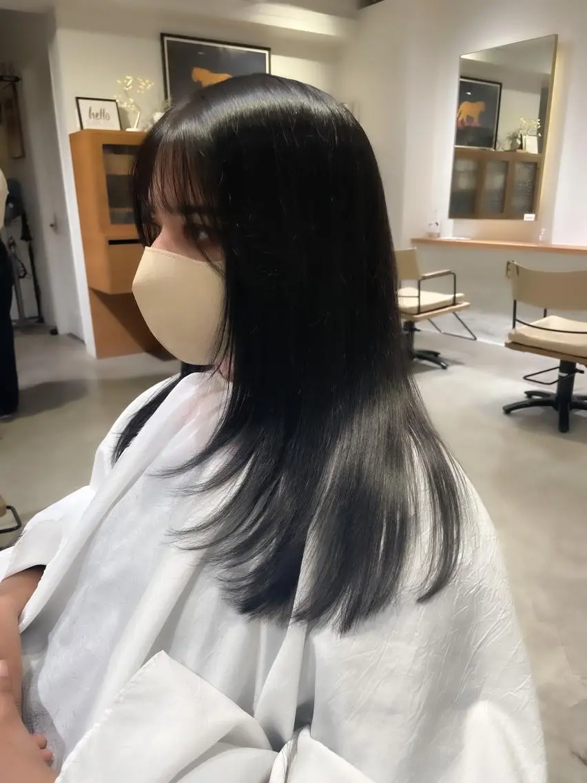 セミロング カラー パーマ レイヤーカット ストレートパーマ パーマ 縮毛矯正 ARISA 学芸大学/海外ヘアのヘアスタイル