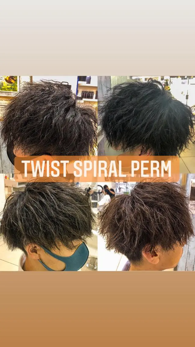 ミディアム パーマ メンズ カット パーマ 韓国メンズヘア/ 毛流れヘア　須田龍世のヘアスタイル