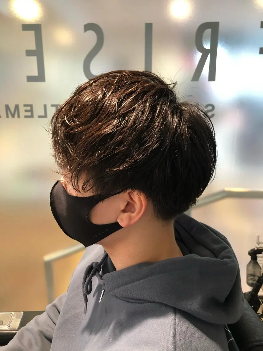 ミディアム パーマ メンズ ミディアムパーマ マッシュ メンズパーマ rilune matsuoのヘアスタイル