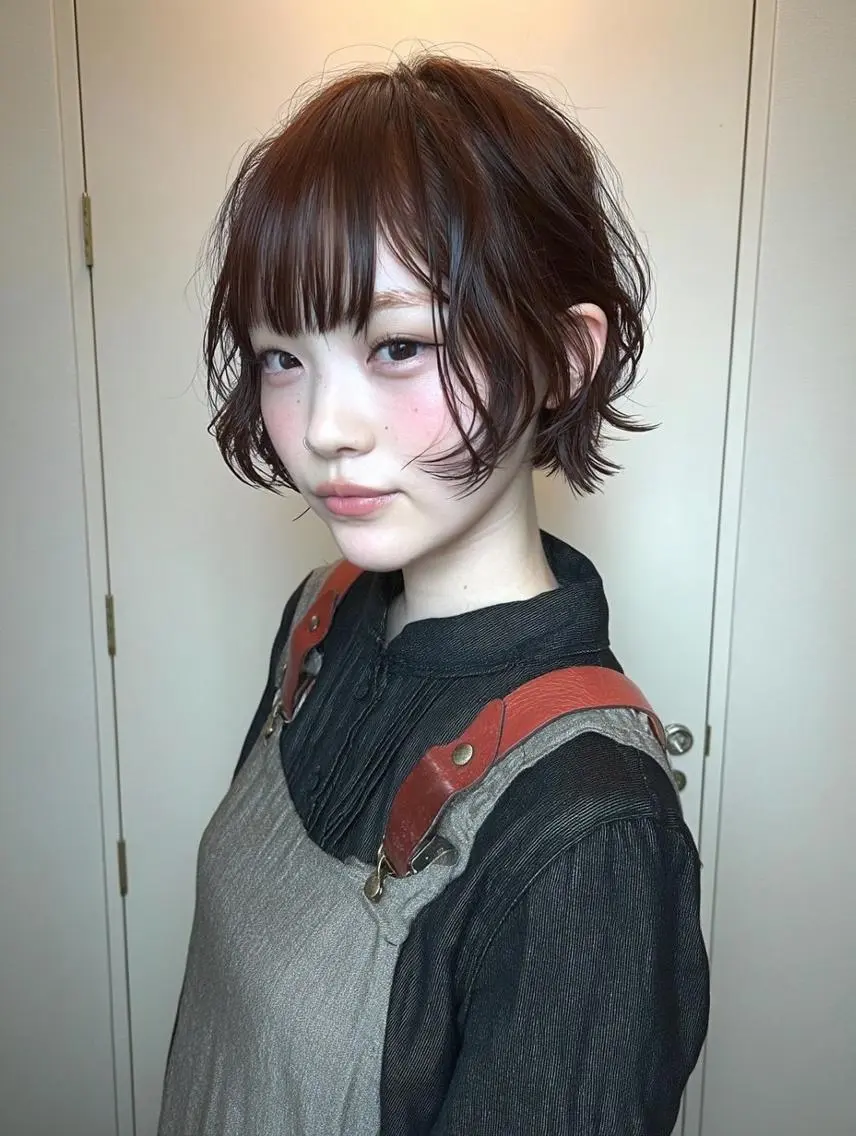 ショート カラー パーマ ニュアンスパーマ パーマ デジタルパーマ/ 表参道/さえのヘアスタイル