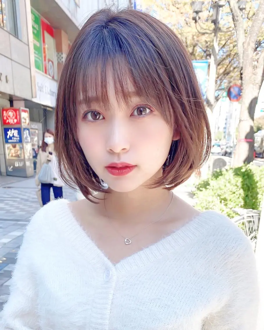 ミディアム カラー ボブ カット ヘアカラー トリートメント ツヤ髪になりたい方へ 🩷柴田知亜希のヘアスタイル