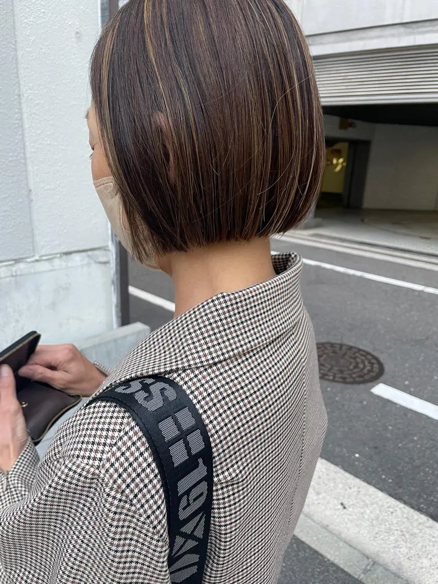 ショート ハイライト カット ヘアカラー トリートメント ayane⭐️ボブ・ ショート・パーマのヘアスタイル