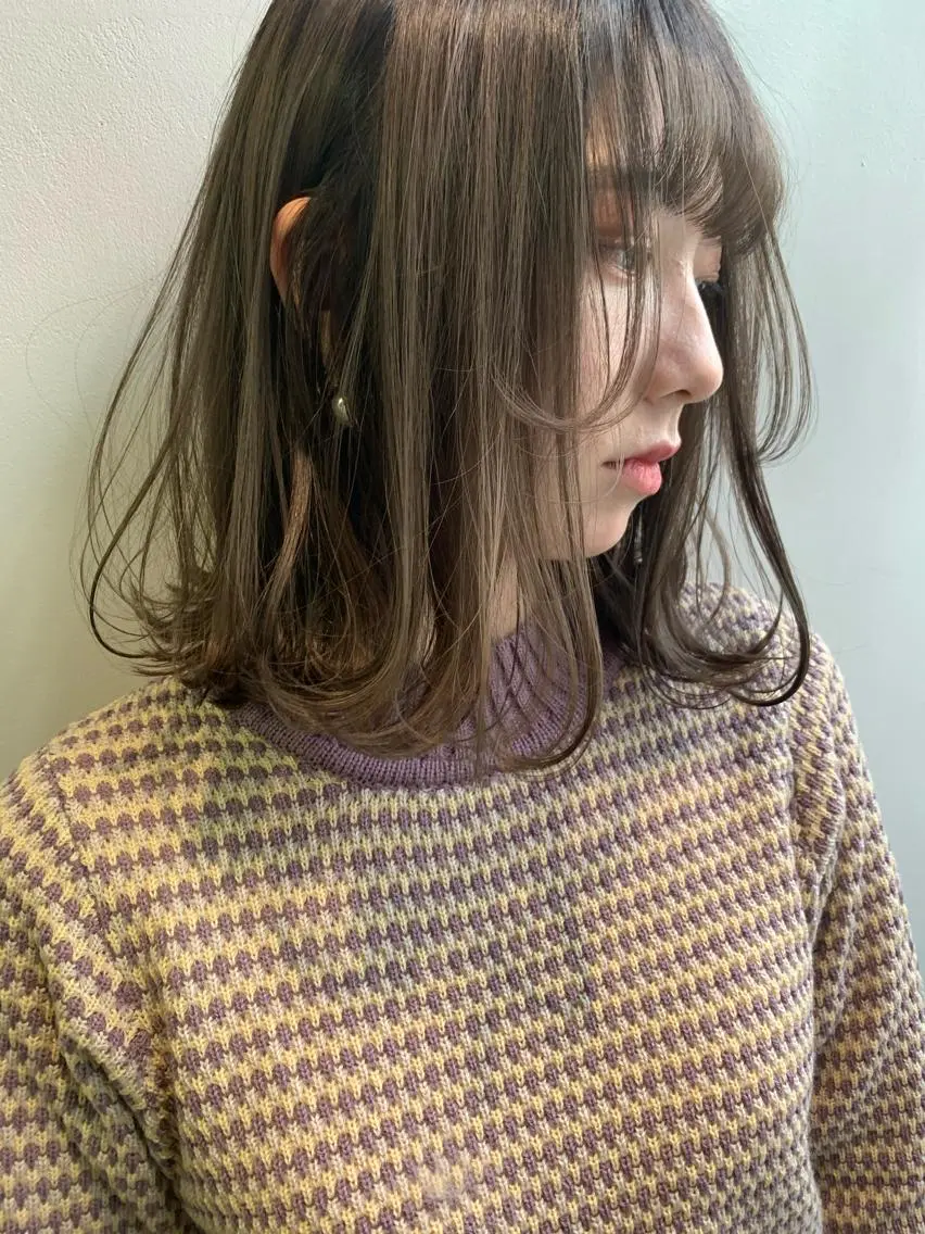 ミディアム カラー カット ヘアカラー トリートメント ヘアセット 怪我のため6月末 復帰予定田中瑞希🍃のヘアスタイル