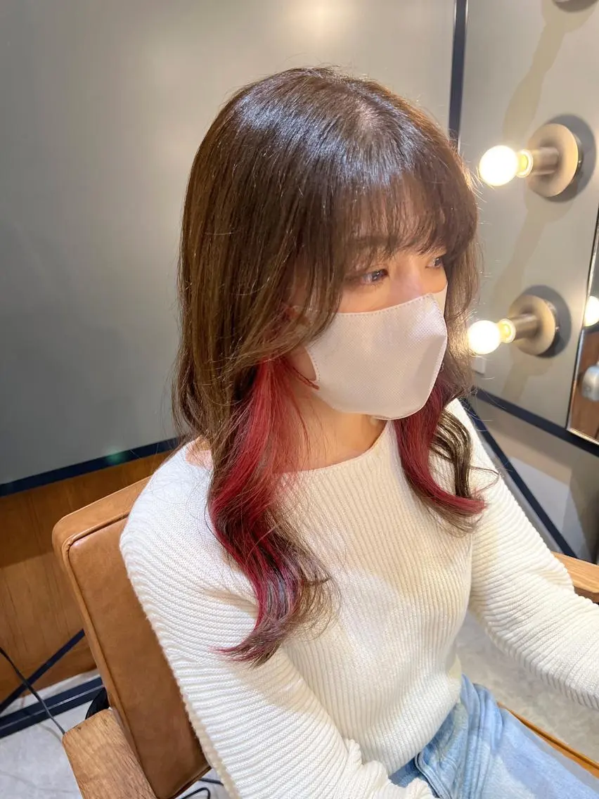 ロング カラー ピンクカラー THINK SHOP sakiのヘアスタイル