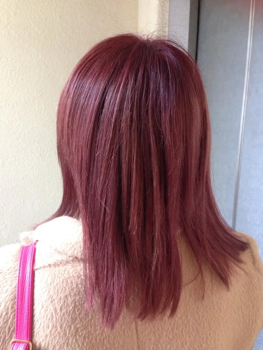 ミディアム カラー ピンクカラー 熊谷 奈菜のヘアスタイル