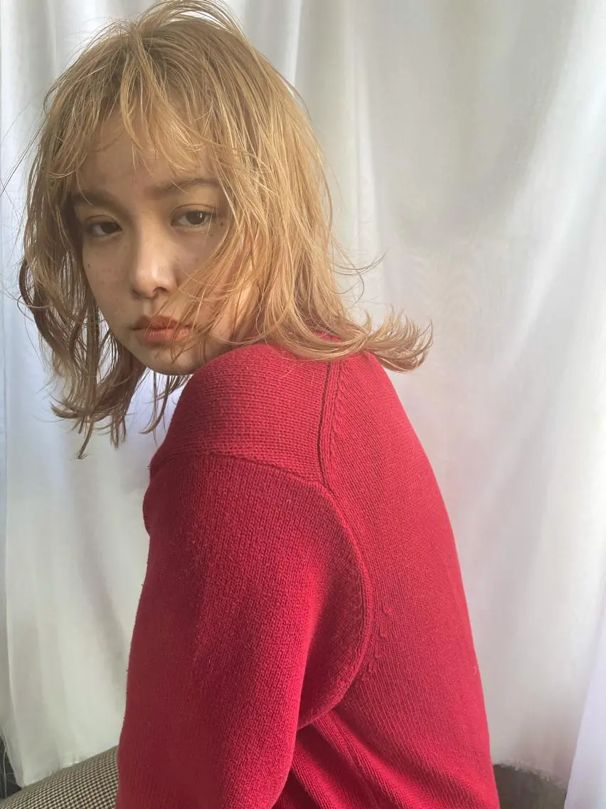 ミディアム カット ヘアカラー トリートメント 早瀬裕之 パーマのヘアスタイル