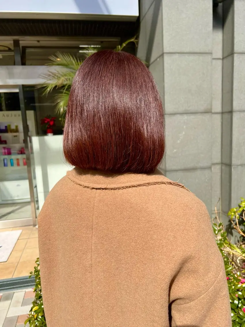 カラー ブリーチ ブリーチなしカラー ピンクカラー アオリ/韓国風 ハイトーン/レイヤーのヘアスタイル