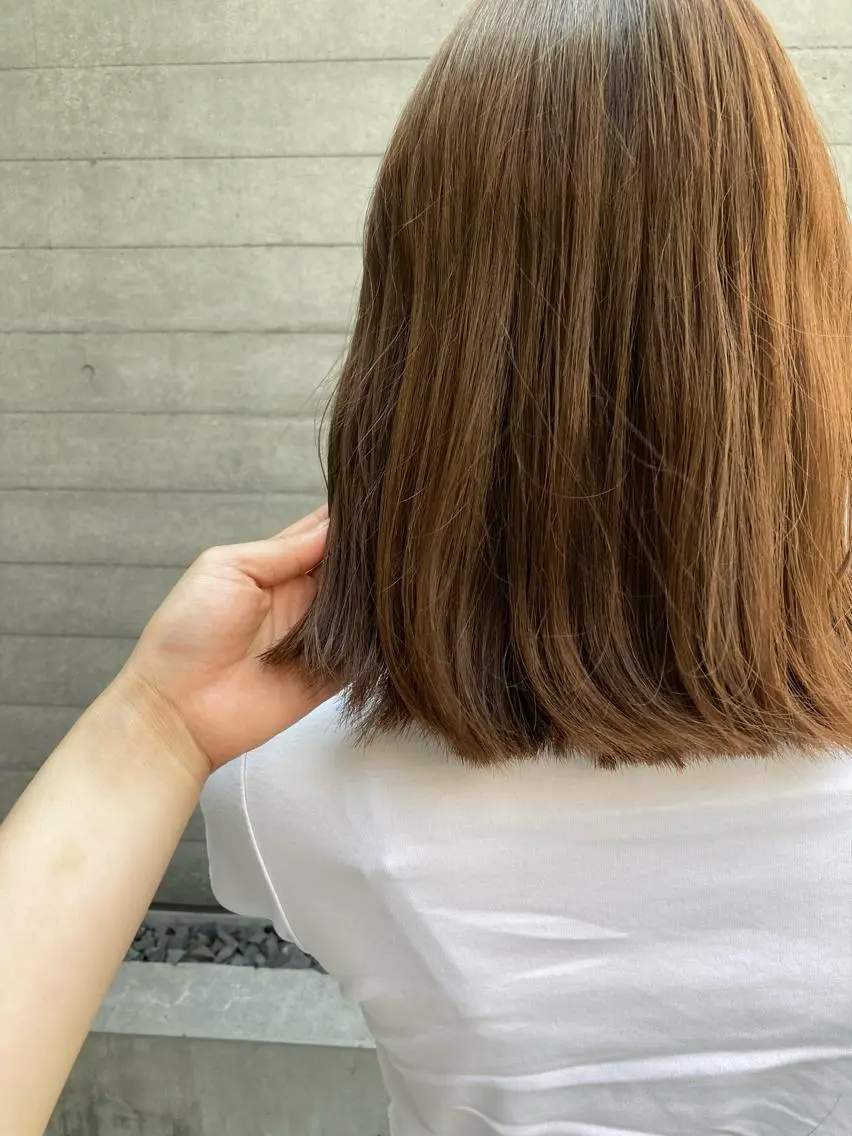 ミディアム カット ヘアカラー トリートメント ✨色持ちの良い艶 カラー✨蟹江真世のヘアスタイル