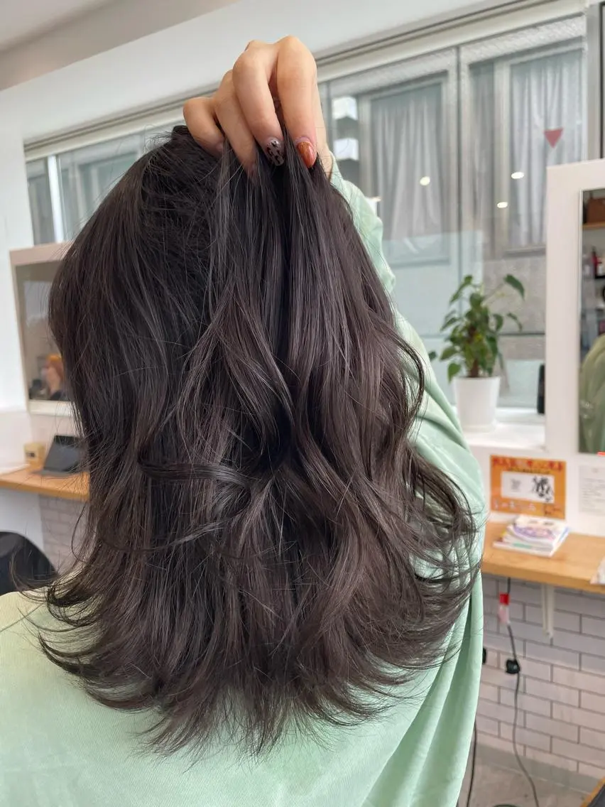 セミロング カラー ヘアカラー 京都美容師 塩のヘアスタイル