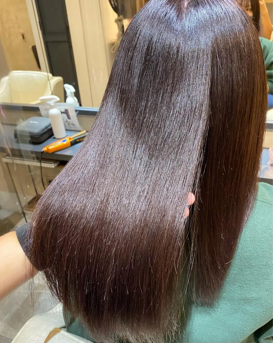 ロング 縮毛矯正 酸性ストレート 縮毛矯正 トリートメント 山形酸性ストレート 古川✂︎のヘアスタイル