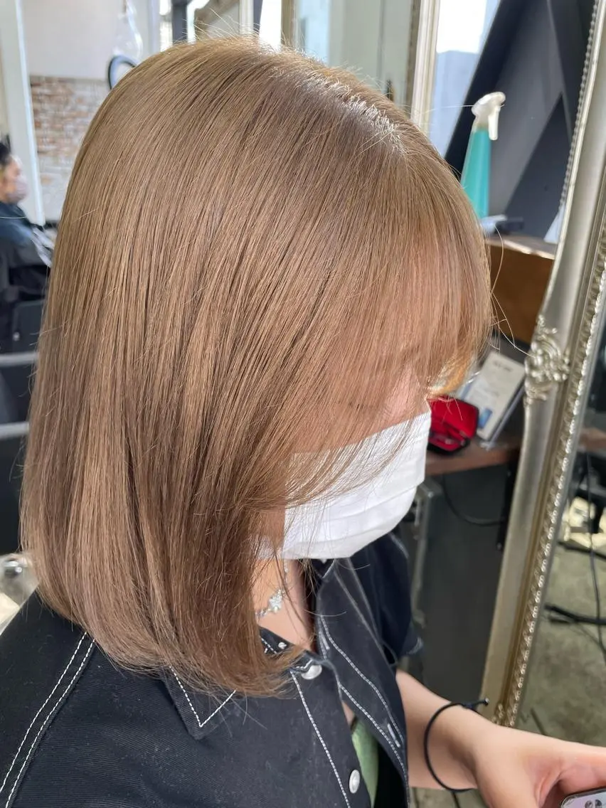 ミディアム ヘアカラー トリートメント 大内 志穂のヘアスタイル