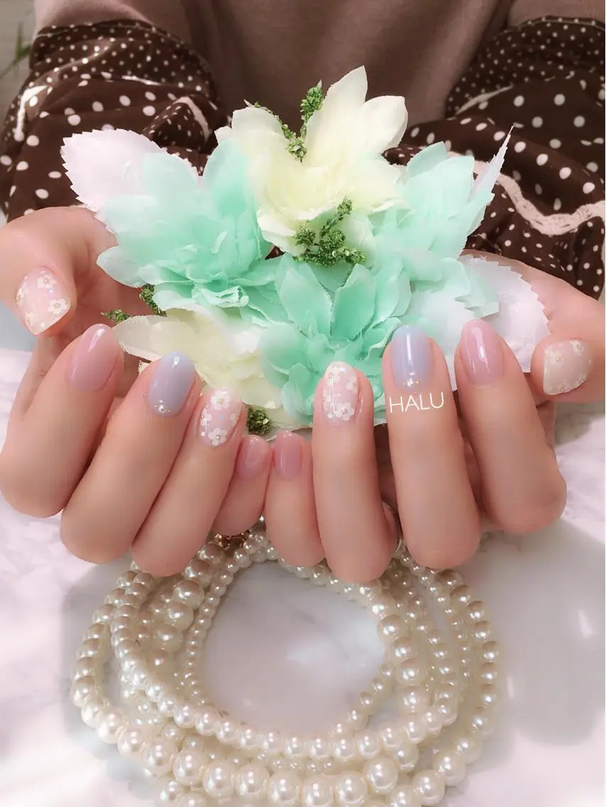 ネイル オフィスネイル 春ネイル HALU ハルのネイルデザイン