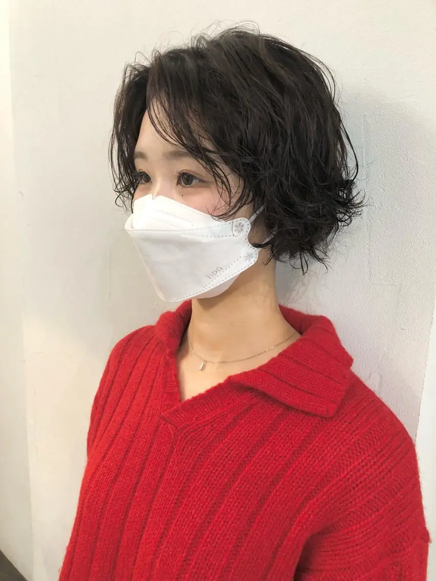 ショート パーマ ショートボブ ボブ ショートヘア カット パーマ 千葉 郁也のヘアスタイル