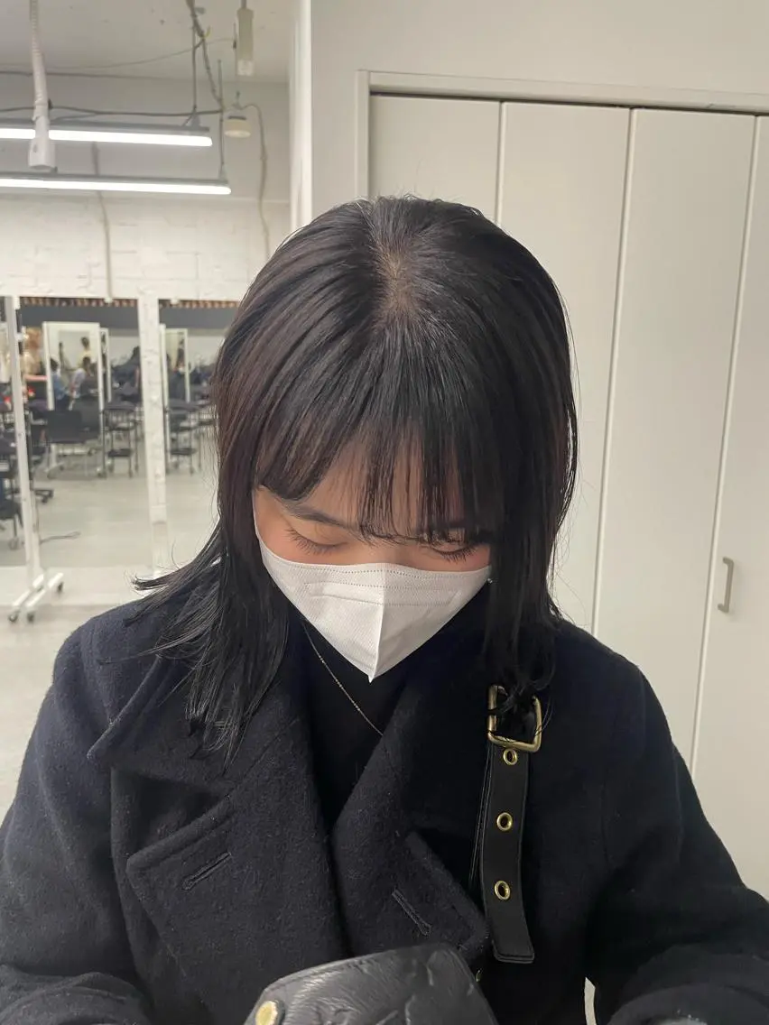 セミロング カラー ヘアカラー 愛結 暖色カラー🎀🩰のヘアスタイル