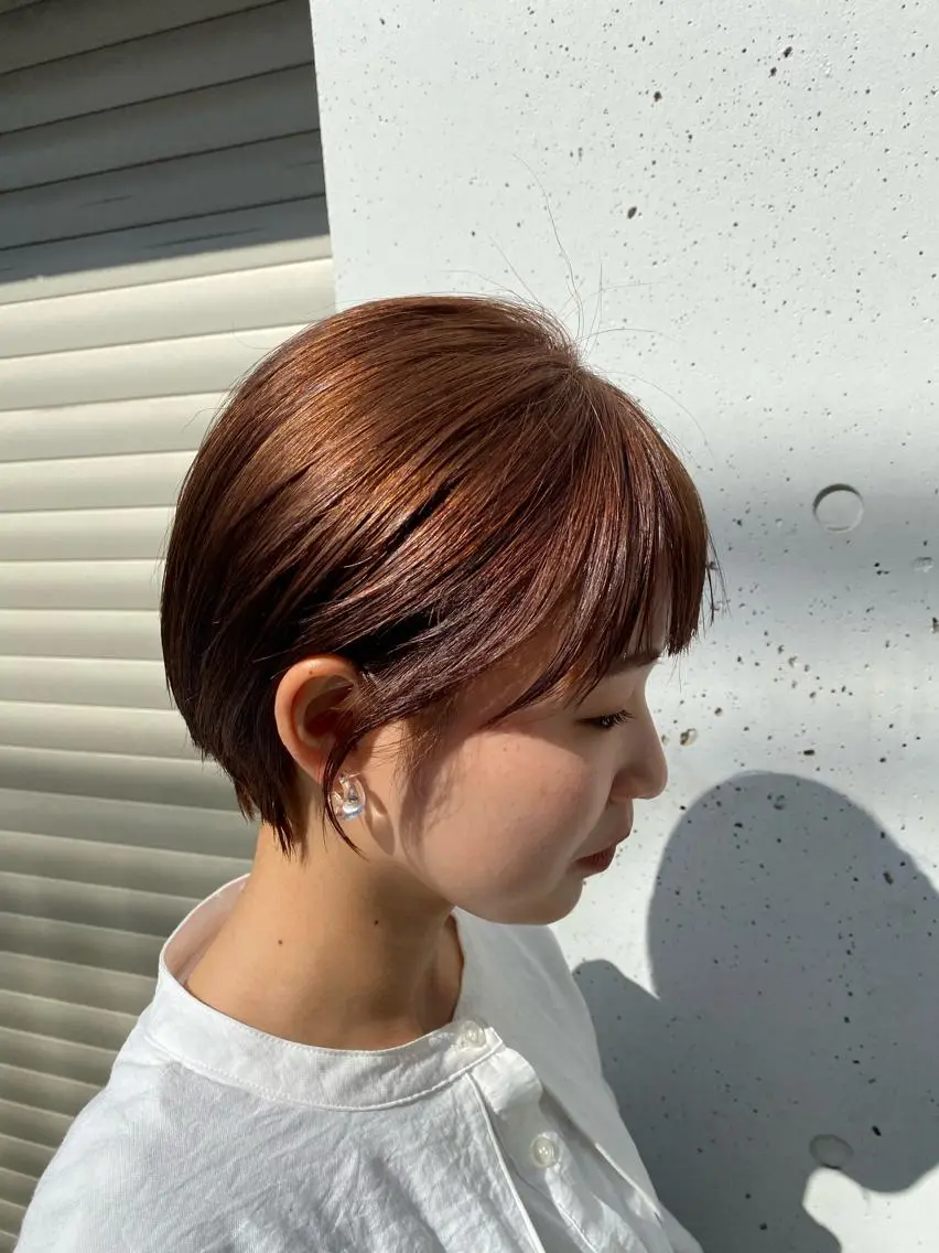 ショート カラー メンズ ブラウンカラー ダブルカラー オレンジ お任せヘア☘️☘️ 及川渚のヘアスタイル