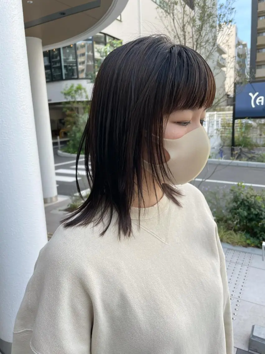 ミディアム カラー レイヤーカット ウルフカット ウルフレイヤー クドウレイ fifth神南のヘアスタイル