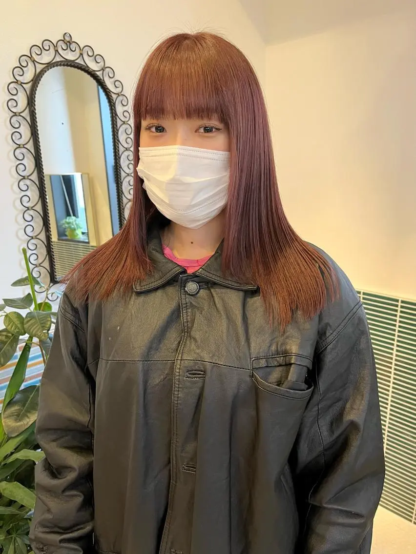 ミディアム カラー ブリーチ ブラウンカラー ピンクカラー ピンクブラウン ヘアカラー トリートメント 🩷ハイトーン透明感 レイヤー🩷ユリカのヘアスタイル