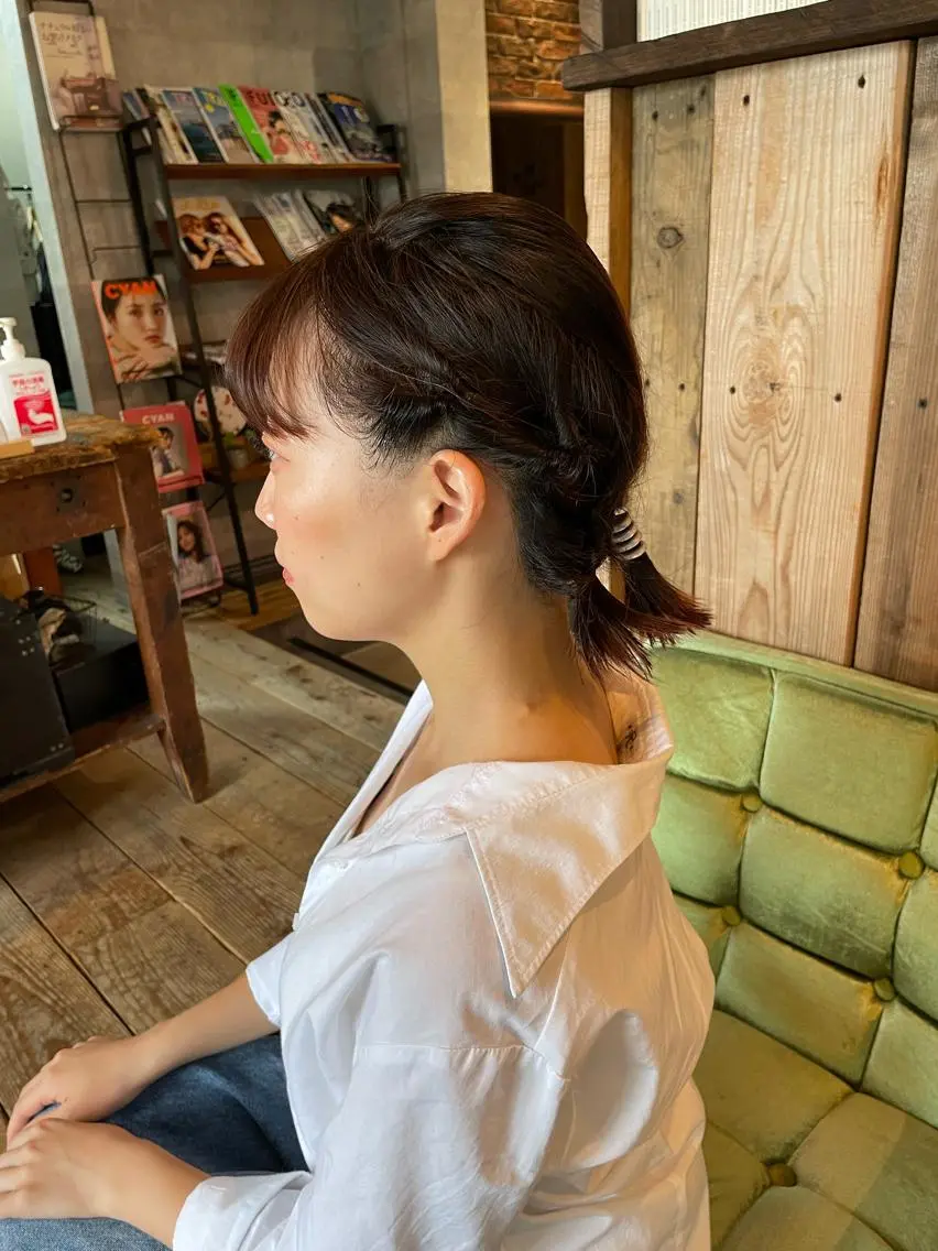 ミディアム ヘアアレンジ 豊崎 左知のヘアスタイル