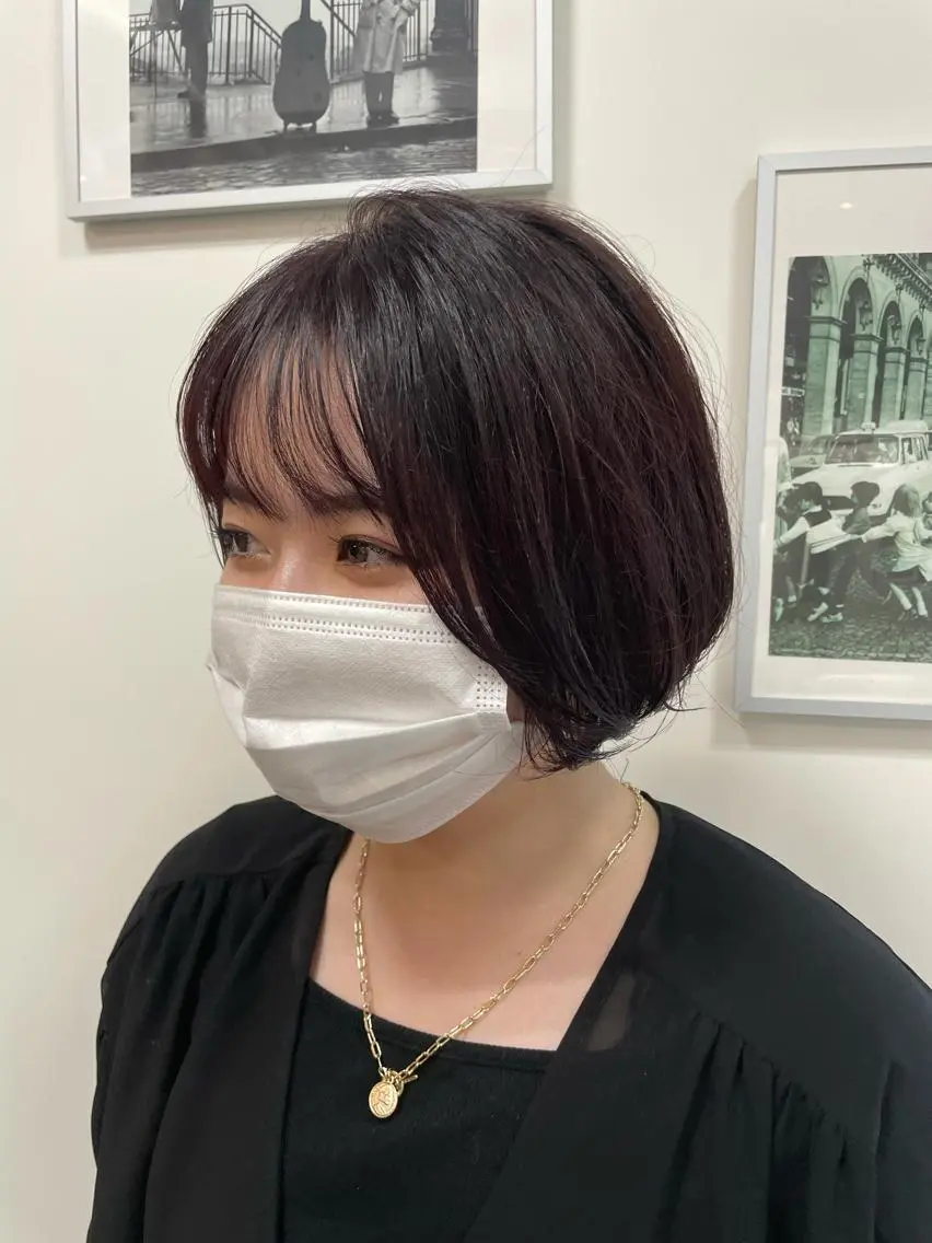 ショート カラー ヘアアレンジ イルミナカラー ボブ 顔周りカット 韓国風ヘア カット ヘアカラー トリートメント ショート/韓国ヘア Moto✂︎のヘアスタイル