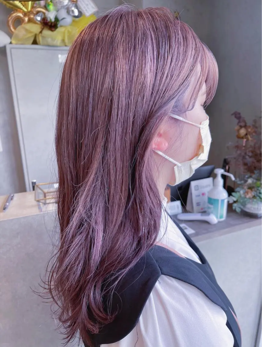 セミロング カラー ブリーチ ハイトーンカラー ダブルカラー /まつ毛パーマ🎀のヘアスタイル