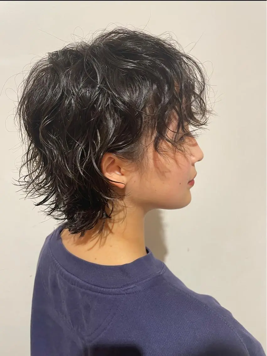 ショート パーマ ヘアアレンジ ウルフカット bloom yumaのヘアスタイル