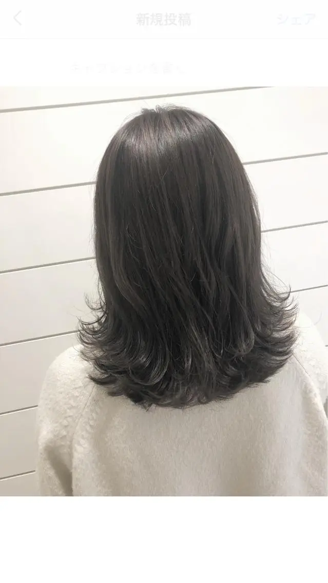 ミディアム カラー アッシュ アッシュグレー ブリーチ ブリーチなしカラー トリートメント 🍊新宿南口🍊 ERINAのヘアスタイル