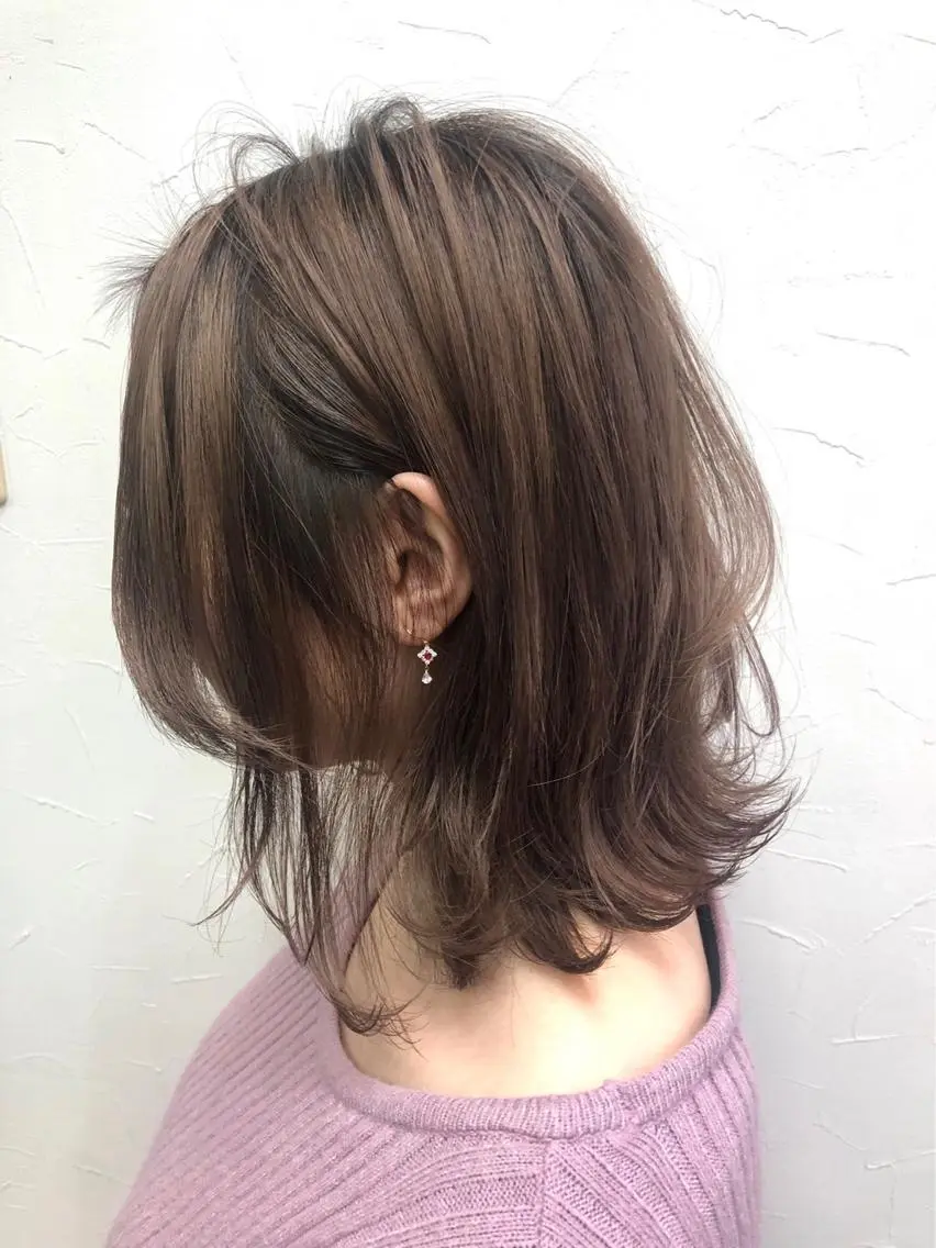 ミディアム くびれヘア カット ディレクター鮫島 俊介のヘアスタイル