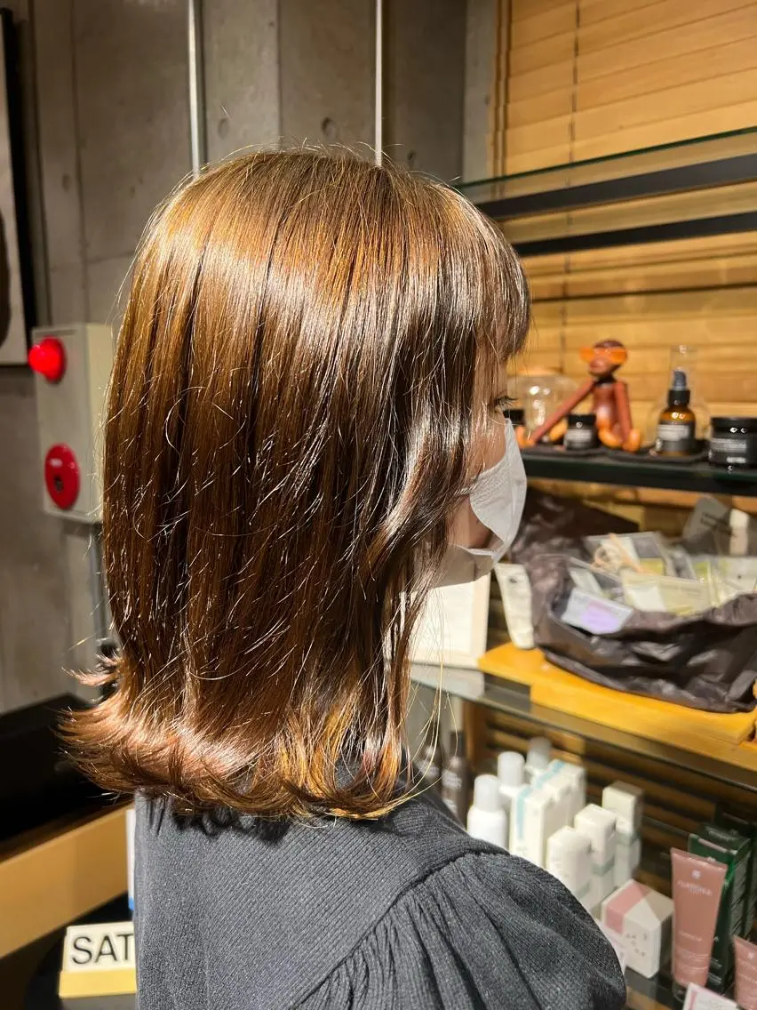 セミロング カラー ヘアアレンジ 渡部 彩花のヘアスタイル