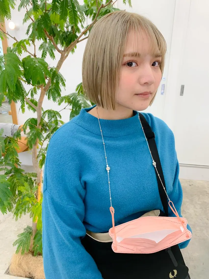 ショート カラー ブリーチ ケアブリーチ ダブルカラー ボブ パーマ/パーマ落とし /藤木舜太のヘアスタイル