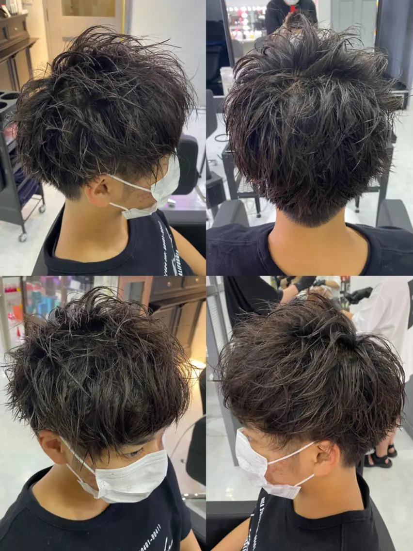 ショート カラー パーマ ヘアアレンジ メンズ カット 🔥メンズパーマ 特化 渡辺一翔のヘアスタイル