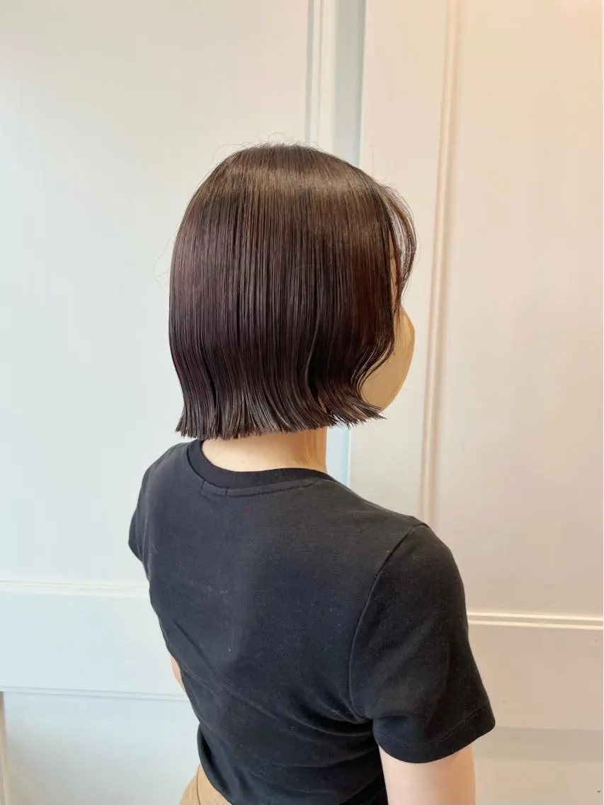 ミディアム 切りっぱなしボブ ボブ allum SAKURAのヘアスタイル