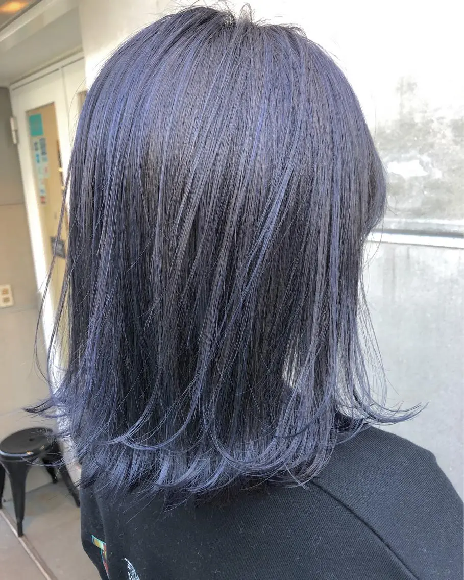 ショート カラー 切りっぱなしボブ ショートボブ アディクシーカラー バレイヤージュ 黒髪 北間 寛哉のヘアスタイル