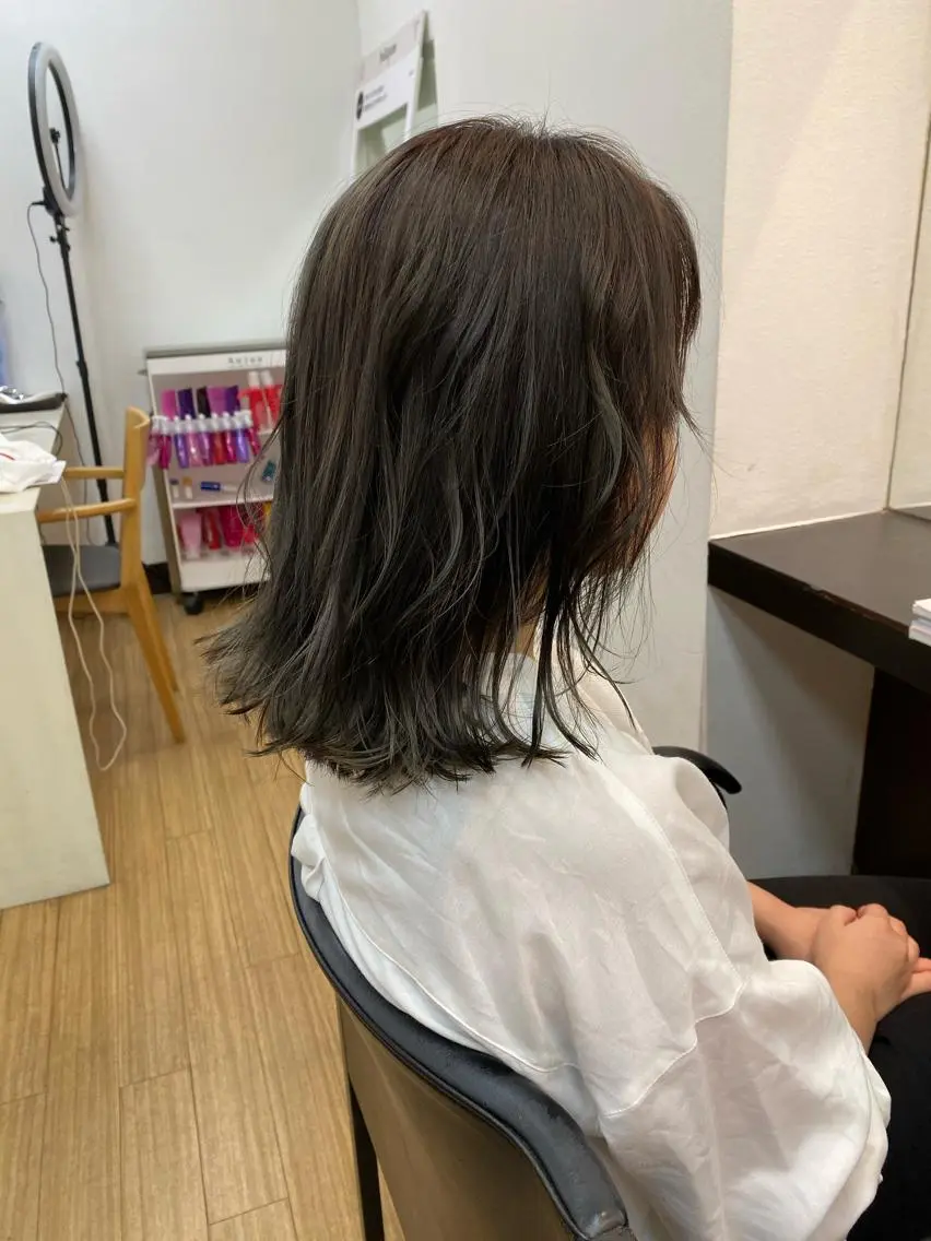ミディアム ヘアカラー 藏本 剛史のヘアスタイル