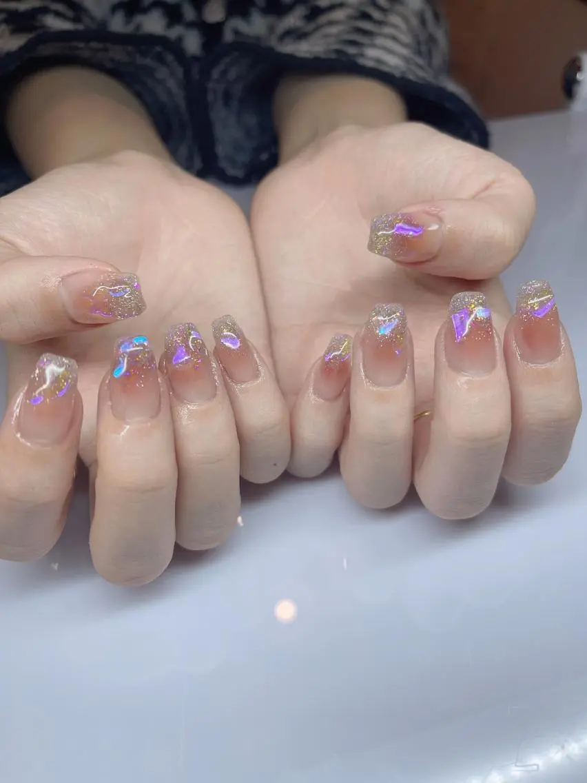 セミロング ネイル ハンドネイル 長さ出し専門 nynaのネイルデザイン