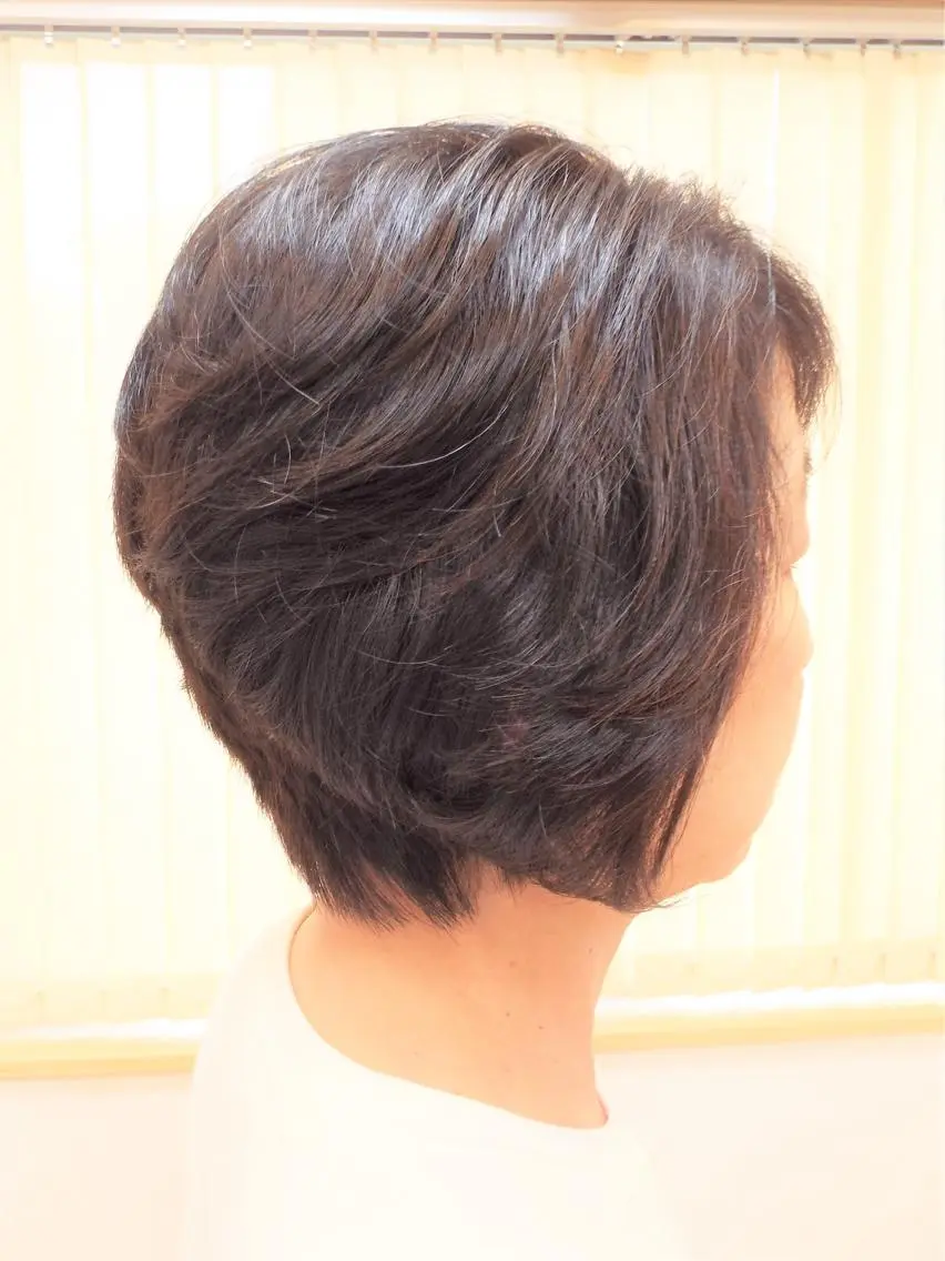 ショート カラー ブラウンカラー オレンジ オレンジブラウン ボブ ミセス カット ヘアカラー トリートメント 山田 達也のヘアスタイル