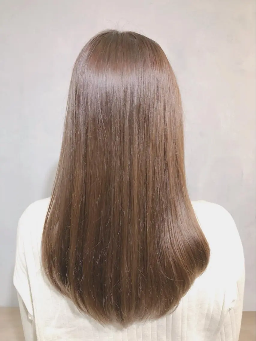 セミロング カラー ブラウンカラー トリートメント カット ヘアカラー トリートメント ブリーチなしWカラー ✨縮毛矯正✨ワタベのヘアスタイル