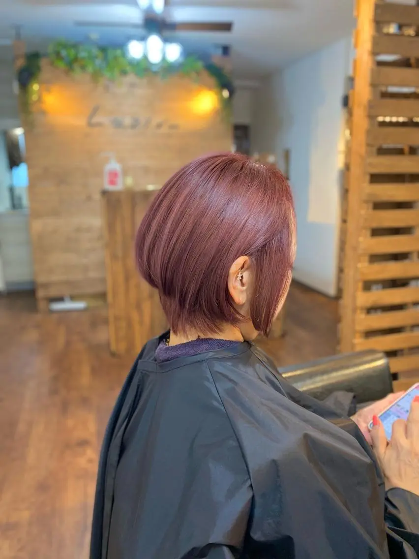 ショート カラー ブリーチ ピンクカラー カット ヘアカラー トリートメント Luzir⭐︎ GEN⭐︎のヘアスタイル