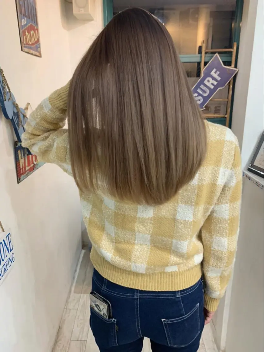 ロング カラー カット 縮毛矯正 京都大人女性ショート 徒歩1分/秋山のヘアスタイル